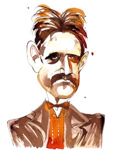 Jean Sibelius, caricatured as a younger man by Neale Osborne